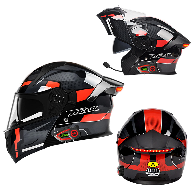 Full Face Motorcycle Helmet With Bluetooth - Capacete de Moto com Luz Traseira
