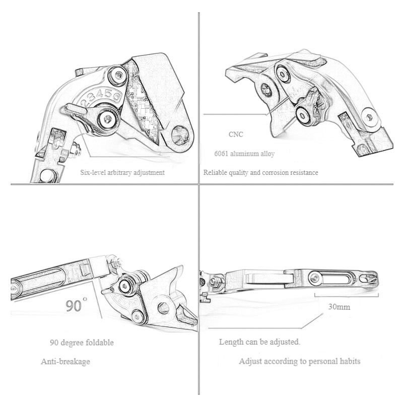 Para honda cb750 cb 750 hornet - Cnc Aluminum Adjustable Brake Clutch Levers avaliação e preço